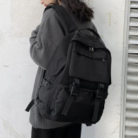 Mochila Simple De Gran Capacidad Para Viajes Estilo Harajuku Unisex Mochila Escolar Para Hombres Y Mujeres Alta Calle - details 6