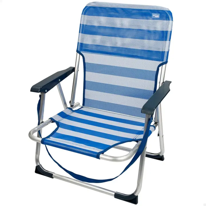 Silla playa aluminio plegable fija rayas Mar 44X35X72 cm (Color Baby 53950) - 1