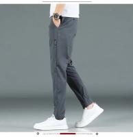 Pantalones Casuales Para Hombre Verano 2024 Estilo Coreano Elásticos Rectos Ajustados Cómodos Trajes Negocios Verde Militar - details 10