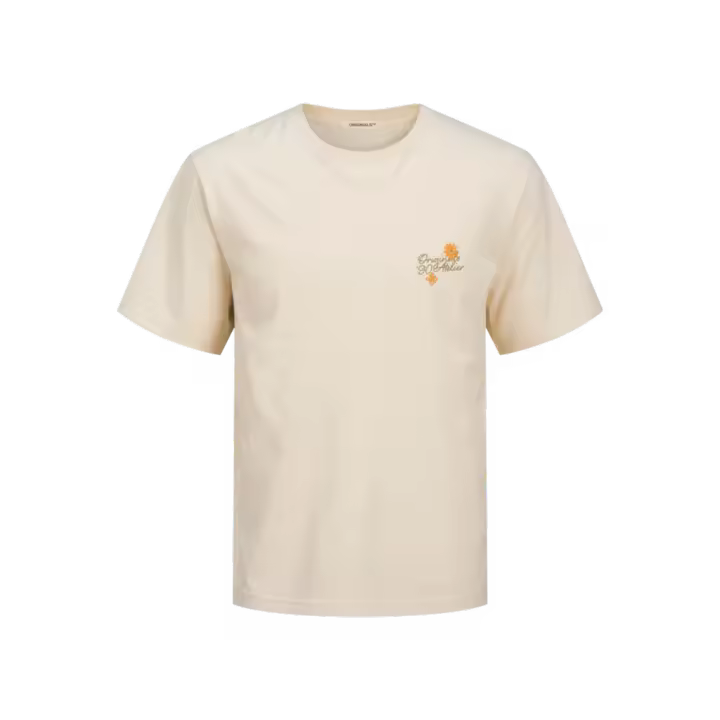 Jack & Jones Almeria Chain Stitch Camiseta Color Beige - Básica, Puedes Combinarla Con Lo Que Sea - 1