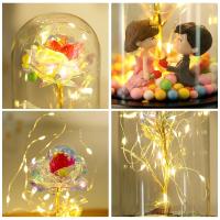 Rosa Eterna Artificial Con Cubierta De Vidrio Y Luz LED Decoración De Flores Para Bodas Y Días De San Valentín Regalo Para Madre - details 8