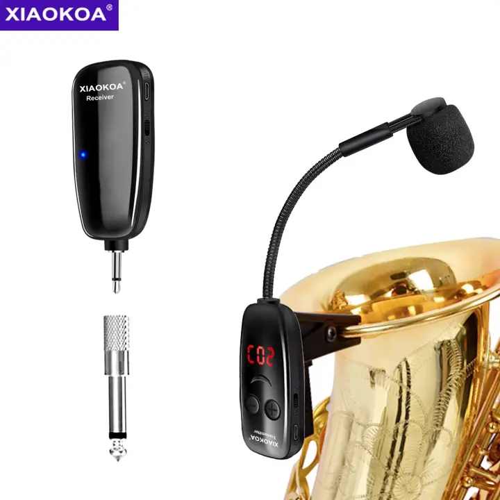 XIAOKOA UHF Micrófono Inalámbrico Para Saxofón Y Trumpet Transmisor Y Receptor De 160 Pies Rango Plug And Play Para Actuaciones En Escenario - 1