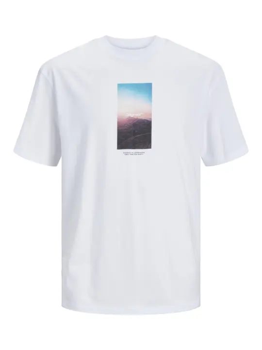 T-Shirt Jack & Jones Jorvesterbro Picture Tee Ss Crew Neck Sn 12250421 Bright White - 1