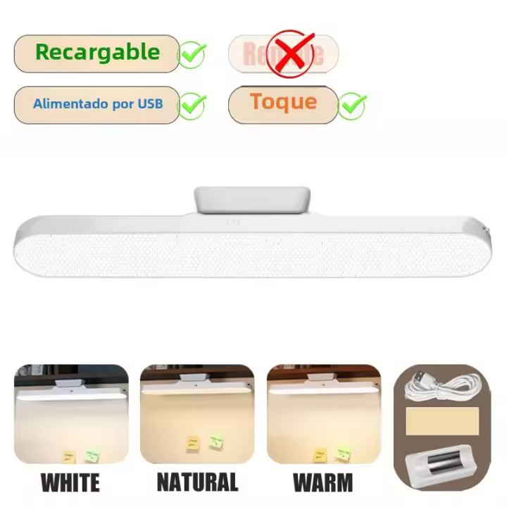 Lámpara De Mesa LED Magnética Recargable Con Control Remoto Protección Ocular Para Lectura Universidad Dormitorio Aprendizaje Lámpara Colgante Cool - 1