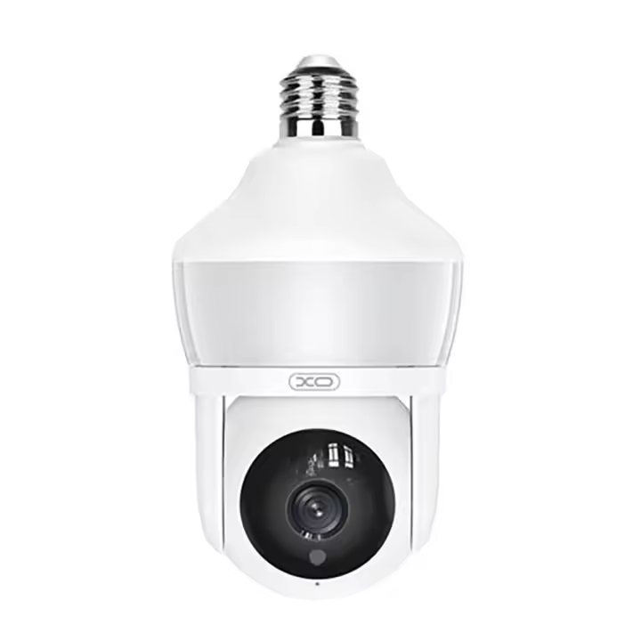 XO Camara de Seguridad Wifi 3mpx - Deteccion de Movimiento 0-12m - Vision Nocturna - Intercomunicador Bidireccional - Grabacion en Bucle - Rotacion 355º - Soporta MicroSD 128Gb - Color Blanco - 1