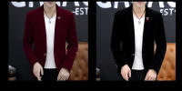 Chaqueta De Traje Casual Para Hombre Estilo Británico De Alta Calidad Moda Joven Chaqueta Corta De Otoño Talla Slim Ajustada - details 2