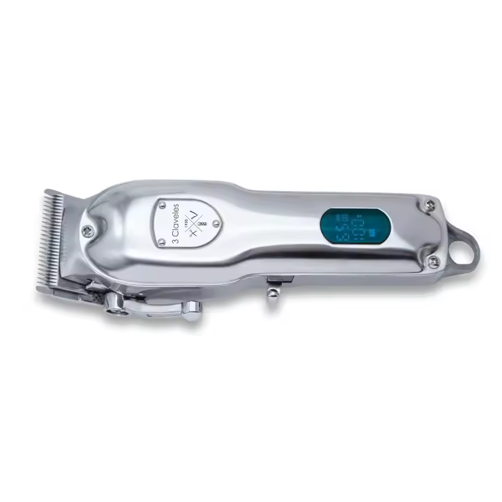 3 Claveles - Máquina cortapelo profesional inalámbrica, pantalla led, maquinilla afeitado - cortapelos, peluquería, barbería, Metálica - 1