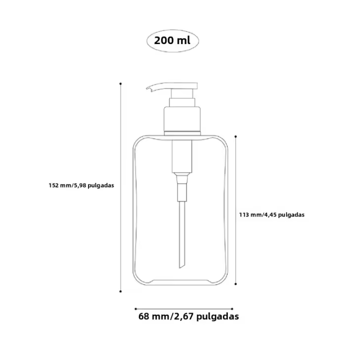 Dispensador De Leche Y Jabón Transparente Cuadrado Para Baño Con Bombín Recipiente De Líquido Para Repotear Unisex - 1