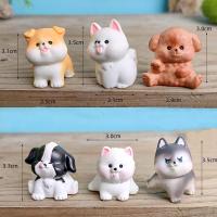Set De 6 Figuras De Gatos Y Perros Adorables En Resina Para Decoración De Jardín Fae Tirado Miniatura Para Bonsái Y Microlandscape - details 1