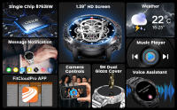 Reloj inteligente 2025 para hombre, contador de pasos, contador de pasos, 3 correas de reloj, resistente al agua, para Android iOS, 400 mAh, reloj inteligente militar, color plateado - details 2
