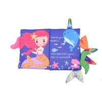 Libros De Tela Para Bebés Con Colas De Animales Suaves Juguetes Educativos Tempranos Mermaid Non-toxic Crinkle Fabric Material - details 0
