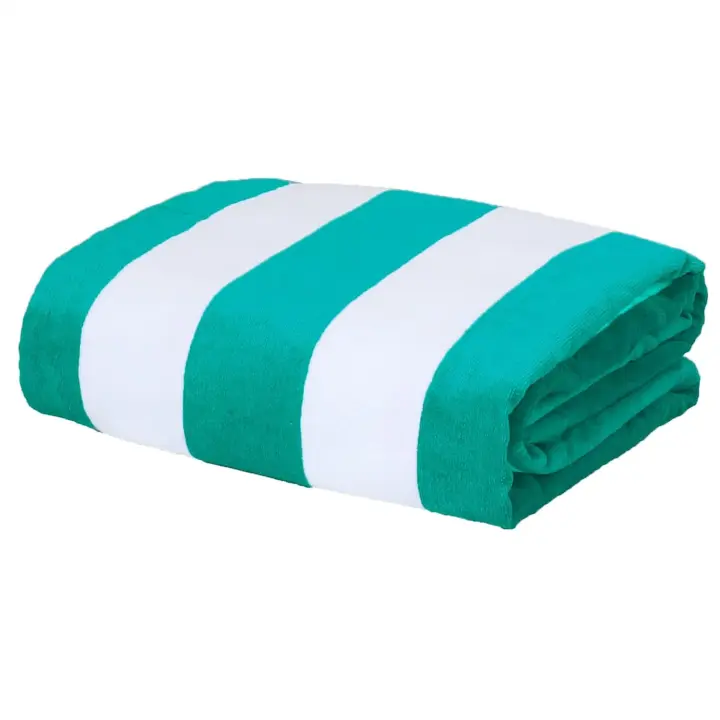 Toalla de Playa de Algodón de gran tamaño de 35 "x 70" Con Rayas de Cabaña, toalla de piscina de Felpa suave y Súper absorbente, Toalla de baño (Azul Marino Oscuro) - 1