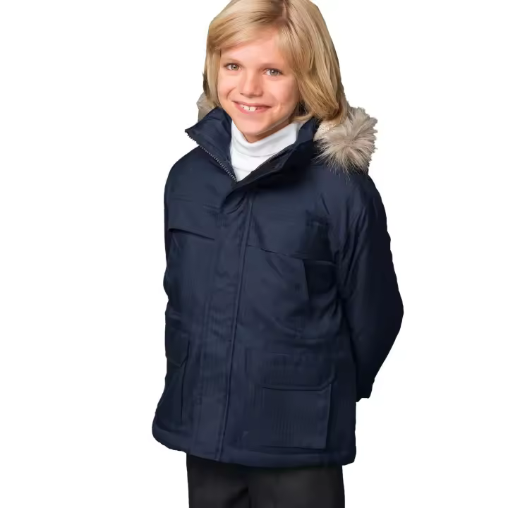 Abrigo Parka Azul Infantil de Invierno PETIT ALO con Capucha para Niño - 1