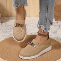Zapatillas Planas De Mujer Con Cadena De Metal Tallas Grandes 43 Transpirables De Malla Antideslizantes Casual Verano - details 8