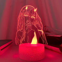 Lámpara 3D De Noche LED Zero Two Para Decoración De Dormitorio Luz Anime Waifu Regalo Darling in the Franxx Lámpara De Sapphire - details 12