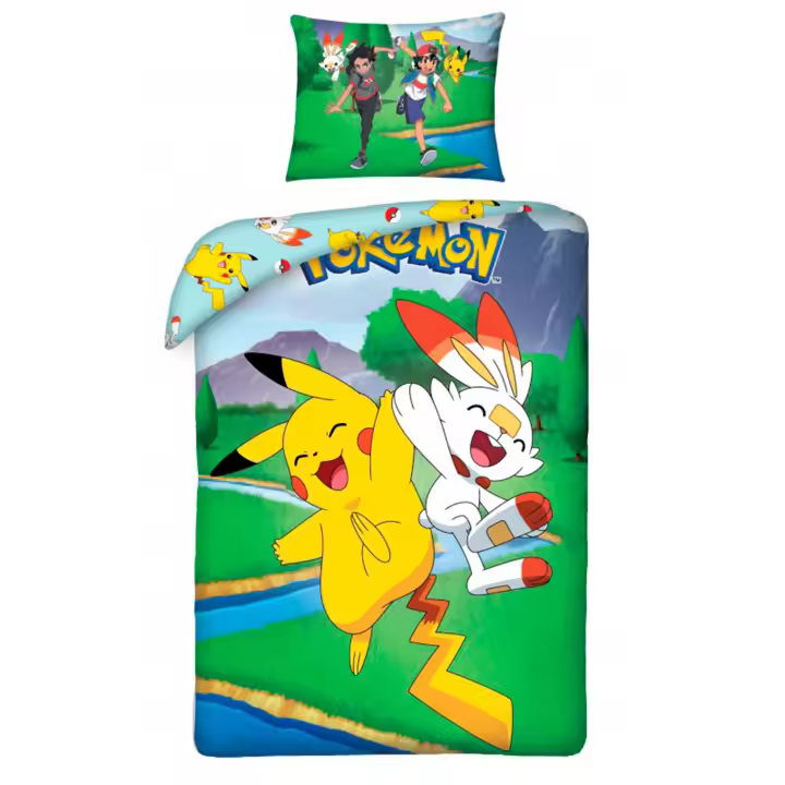 Juego de cama Pok-418 Funda nórdica 140 x 200 cm, Funda de Almohada de 70 x 90 cm Algodon 100% - 1