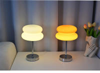 Lámpara De Mesa De Vidrio Macaron Con Iluminación Dimmable Tricolor Protección Para Los Ojos Para Decoración De Dormitorio Y Sala De Estar Moderno - details 0