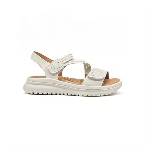 FlexPies Sandalias Confort Cuña Baja de Mujer - Piel Natural/Elásticos - Ref 701 - Plantilla Gel - Cierre de Velcro - Primavera/Verano 25 - - 1