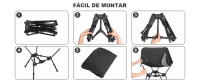 Silla De Camping Portátil Plegable Silla De Pesca: Ligera con Altura Ajustable Sillas De Camping Soporte Estable hasta 150 Kg con Bolsillos Laterales, para Viajes, Playa (Negro) - details 3
