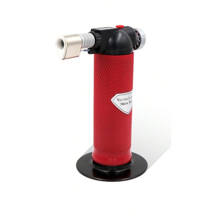 Soplete de Cocina Profesional Multifuncional (Disponible en Rojo / Azul) – Antorcha de Gas con Llama Ajustable y Alta Potencia, Ideal para Caramelizar Crème Brûlée, Decorar Postres, Sellar Carnes, Derretir Quesos, Usos al Aire Libre y Encender Puros; Dise