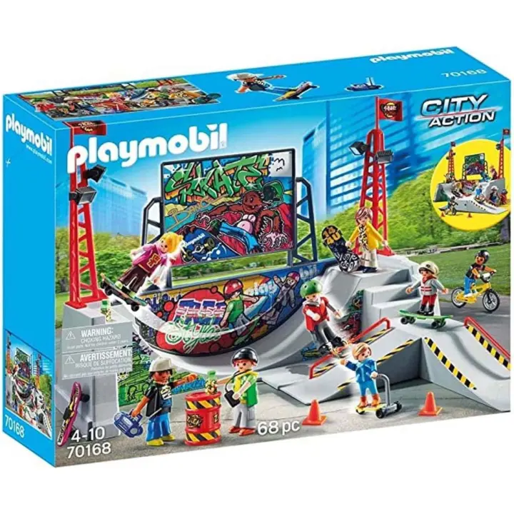 PLAYMOBIL Skate Park Pista de patinaje para realizar acrobacias (70168) - 1