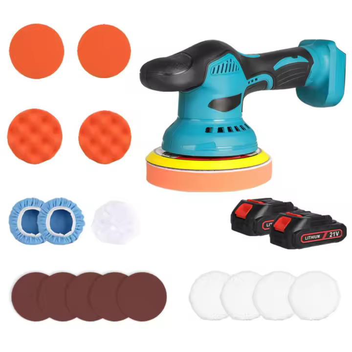 21V Cordless Car Polisher 6 Gears Electric Polishing Waxing Machine With Lithium Battery For Repairing Scratches Wireless Sander Polish Tool - 1