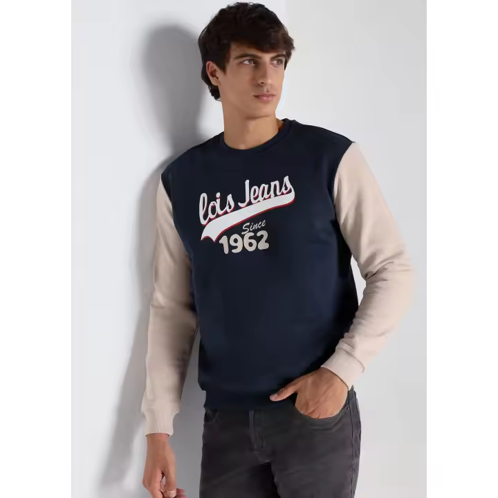 LOIS JEANS - Sudadera cuello caja con manga contrastes - 1