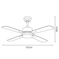 BEL AIR HOME - Ventilador de Techo KENIA Blanco con Motor DC y Luz Led 20W Reversibles - details 2