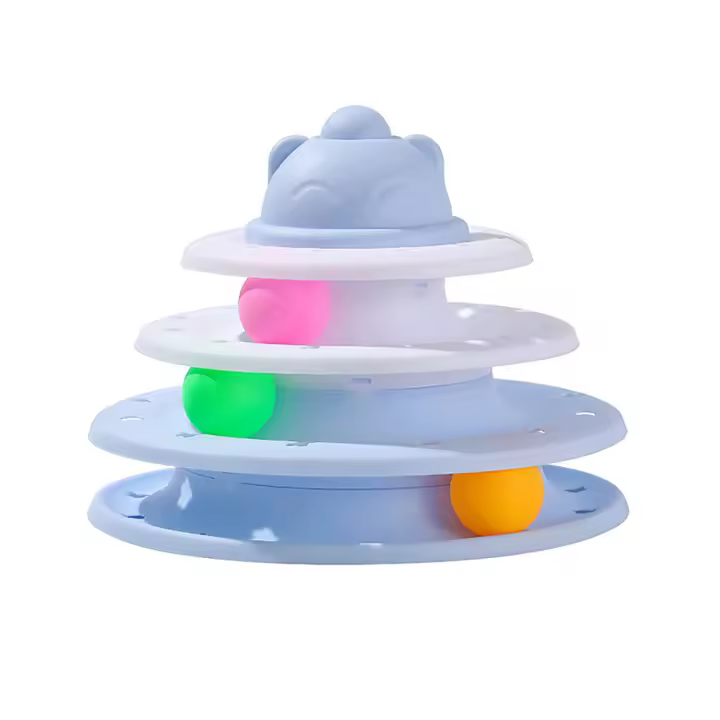 Torre De Juguete Para Gatos Con 4 Niveles Ratón Giratorio Y Bolas Interactivas Entrenamiento Inteligencia Juegos Divertidos Accesorios - 1