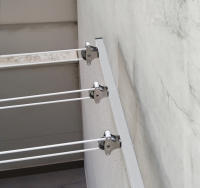 M.Pascual - Tendedero de Pared | 6 Poleas Inox + Incluye Tornillos y Tacos de Nylon | Blanco | Interior y Exterior - details 1