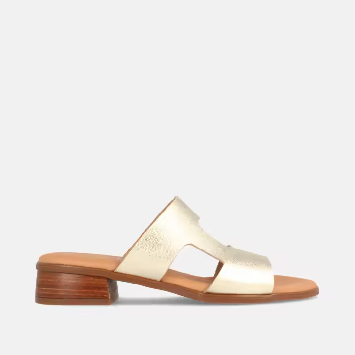 MARILA SHOES SANDALIA PARA MUJER DE PIEL CON TACÓN BAJO FARGO PLATINO - 1
