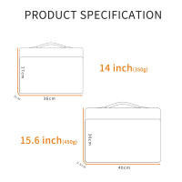 Funda Para Portátil Impermeable De Negocios Con Manija De Viaje Compatible Con Macbook Matebook HP Dell Lenovo 14 Y 15.6 Pulgadas Estilo Casual Tamaño 14 Y 15.6 Pulgadas Protección 360 Grados - details 6