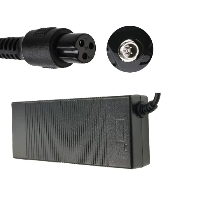 Cargador universal 42V 2A para hoverboard, scooters eléctricos autoequilibrados, tabla de deriva, adaptador de corriente 9 mm conector 3 pines compatible con batería Li-on 36V - 1