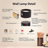 Lámpara De Pared LED Moderna RGB Con Batería USB 2000mA Control Táctil 3 Modos De Brillo Y Rotación Libre De 360 Grados Para Cocina Dormitorio Foyer Estudio Baño - details 8
