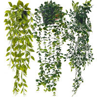 Vine Artificial De Eucalipto Para Decoración De Hogar Y Bodas Plástico Hojas Colgantes Falso Rattan Ivy Uso Exterior Y Exposición - details 12