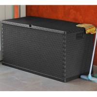 vidaXL Caja de almacenamiento de jardín antracita ratán PP 120x56x63cm - details 4