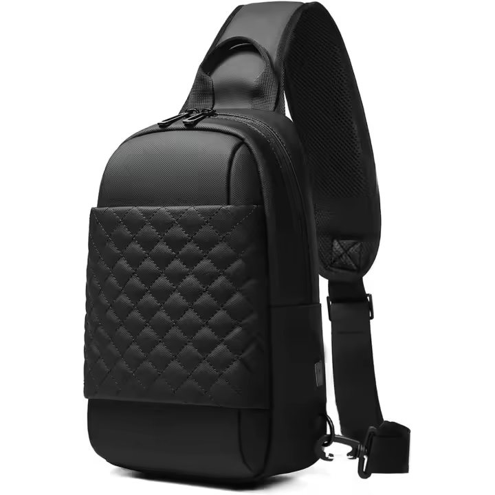 SSITO Mochila de hombre with USB para hombre, Bolso de Hombre impermeable para hombre, Bolso de pecho para hombre, mochipa Cruzada para hombre de 9,7" - 1