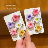 10 Clips Para El Cabello De Colores Variados Florales Accesorios Para El Cabello Para Mujeres Uso Diario Barrettes Plásticas - details 1