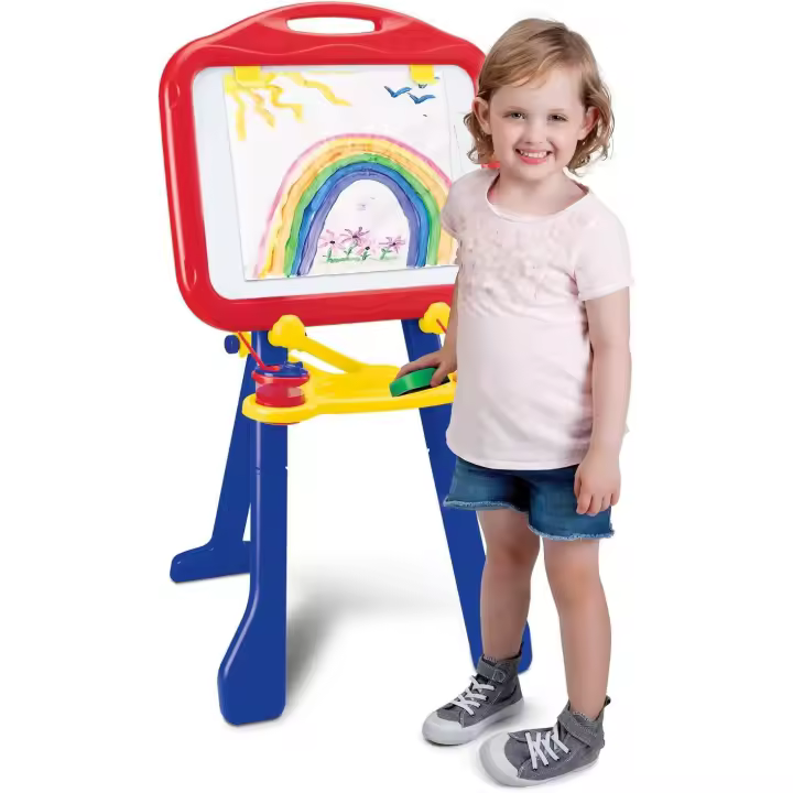 Pizarra Caballete Tripode 4 en 1 - Superficie de doble cara: pizarra tradicional y pizarra blanca magnética - CRAYOLA 5032 - 1