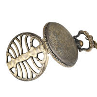 Reloj De Bolsillo De Cuarzo Con Diseño De Espina De Pez Vacío En Bronce Interesante Pulsera Collar Para Regalos De Halloween Para Hombres Y Niños - details 8