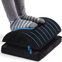 Footrest for under desk at work, adjustable footrest with 2 height options, foam stool - details 2