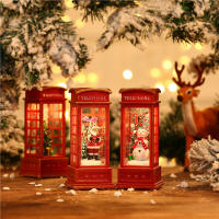 1Pc Teléfono Rojo Navideño Con Luz Y Decoración De Santa Figura De Globito Navideño Temático Iluminado Para Decoración De Navidad - details 0
