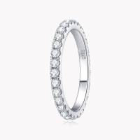 Anillo De Eternidad TY 2mm D Color Moissanite En Plata De Ley 925 Y Oro Blanco Sólido Anillo De Boda Y Compromiso Para Mujer - details 7
