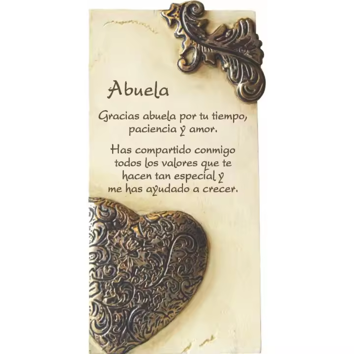 PERGAMINO de Piedra LABRADA con Textos para Ocasiones Especiales, Original Y ECONÓMICO. Especial Abuela Corazón - 1
