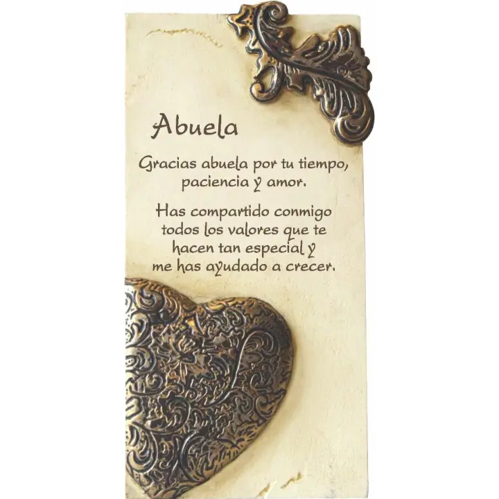 PERGAMINO de Piedra LABRADA con Textos para Ocasiones Especiales, Original Y ECONÓMICO. Especial Abuela Corazón - 1