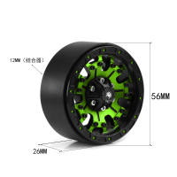 RS Juego De 4 Piezas De Rueda De Llanta De Goma Y Encaje Para RC Crawler 1/10 TRX4 Axial SCX10&SCX10 II RBx10 Metal Color Negro - details 0