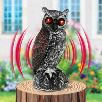1/2Pcs Despavoridor De Pájaros Solares En Resina Con Ojos Parpadeantes Y Cabeza Giratoria Estatua De Buho Para Jardín Lawn Decoración De Exterior - details 14