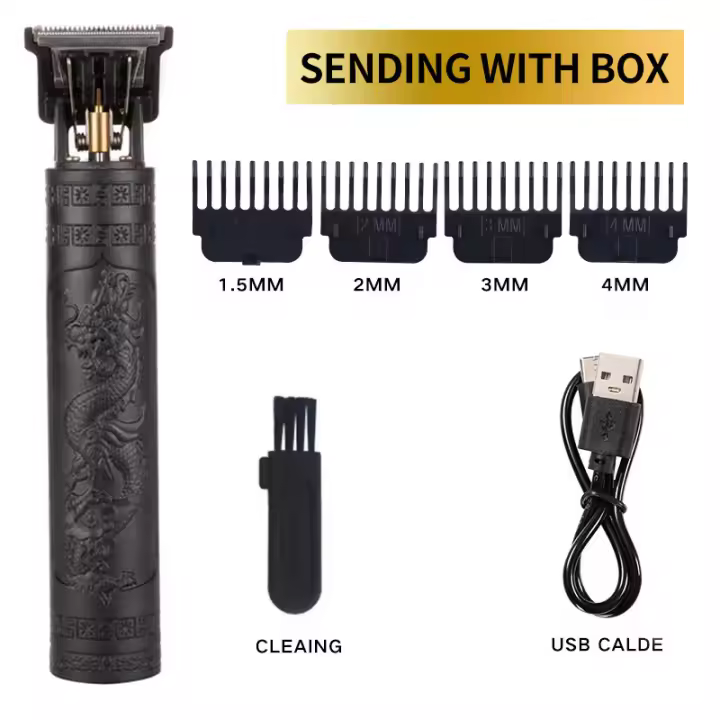 Maquina de Cortar Pelo Hombre,Cortapelos Profesional Hombres, Máquina Cortar Pelo Kit Cuchilla de Titanio y Cerámica 6 Peine-guía,  (Y4 Blanco) - 1