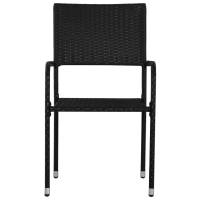 vidaXL Set de muebles de comedor de jardín 5 piezas de ratán negro - details 2