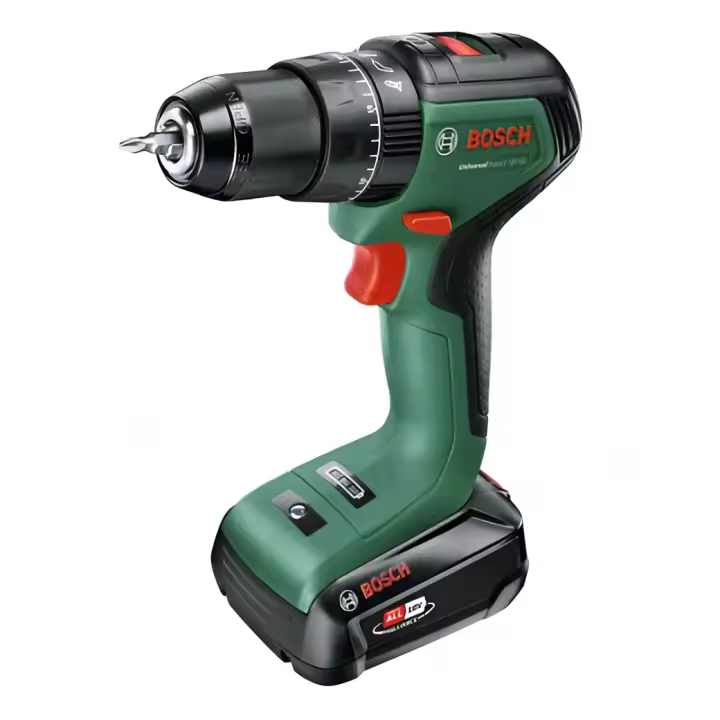 Bosch taladro percutor a batería UniversalImpact 18V-60 (1 batería de 2,0Ah, sistema de 18V, en maletín de transporte) - 1